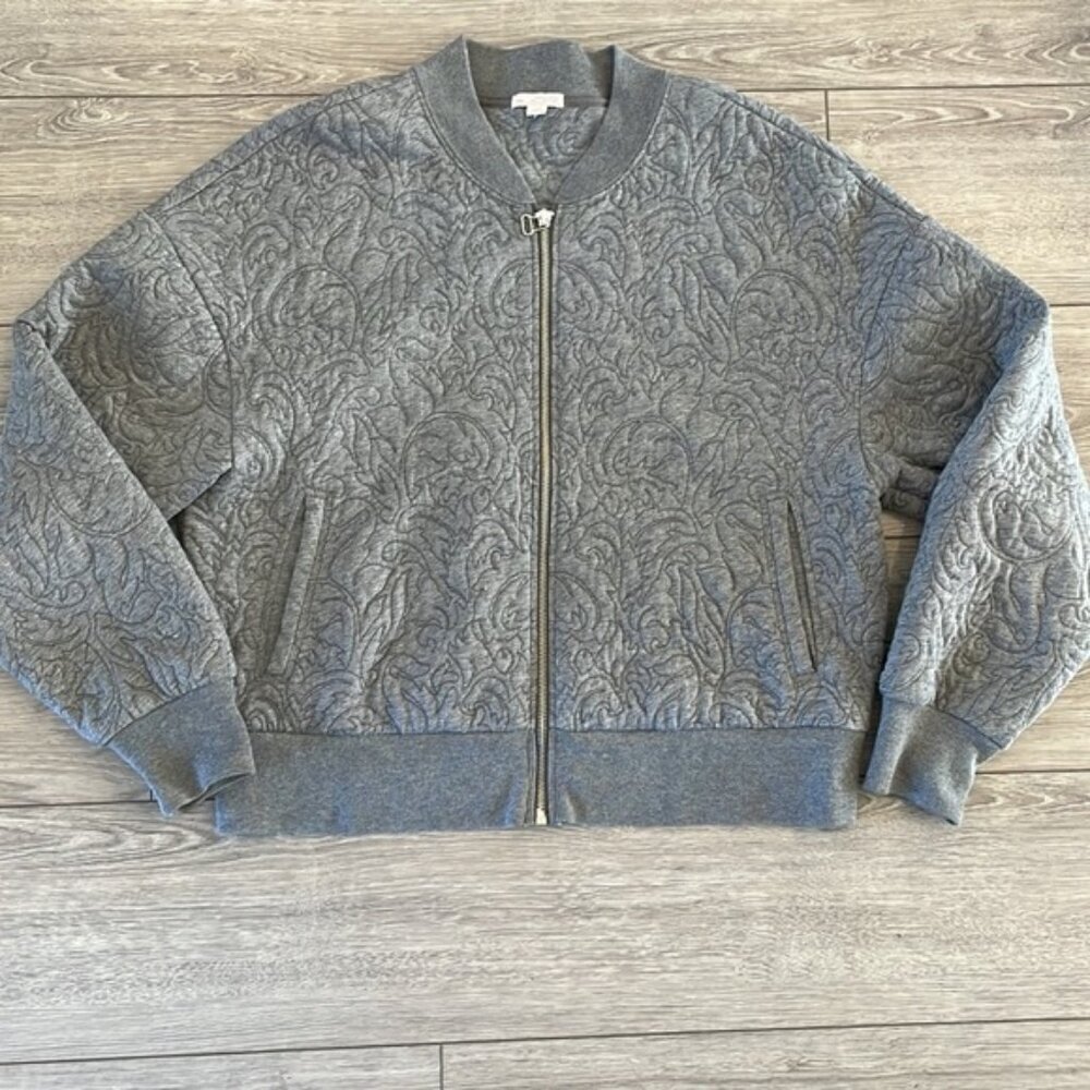 EC Grey Quilted GAP Zip Up Sweatshirt - Size L